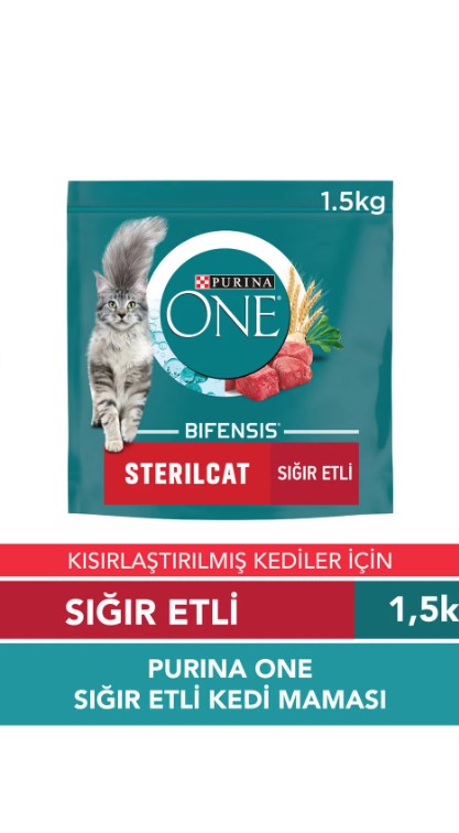Purina One Sterilised Sığır Etli Kısırlaştırılmış Kedi Maması 1,5 Kg