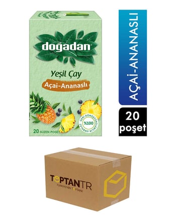 Doğadan Yeşil Çay Açai-Ananaslı 20'li Süzme Poşet X 12'li Koli