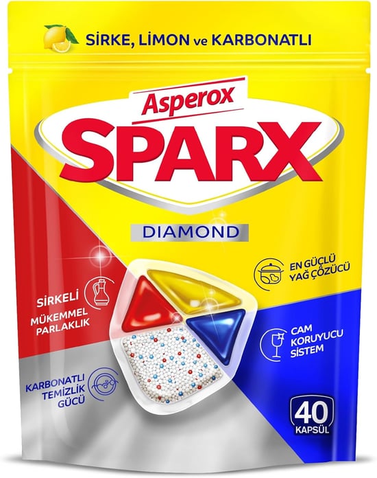 Asperox Sparx Diamond 40'lı Bulaşık Makinesi Tableti