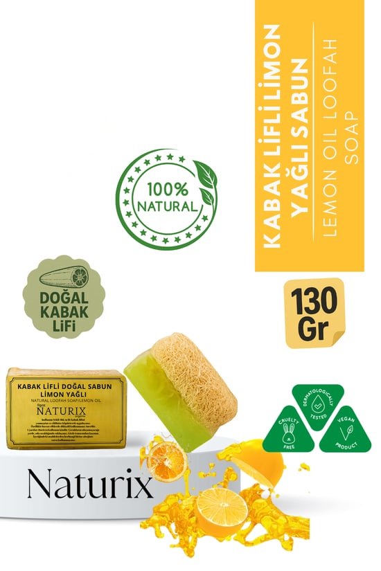 Naturix Kabak Lifli Limon Yağlı Sabun 130 Gr