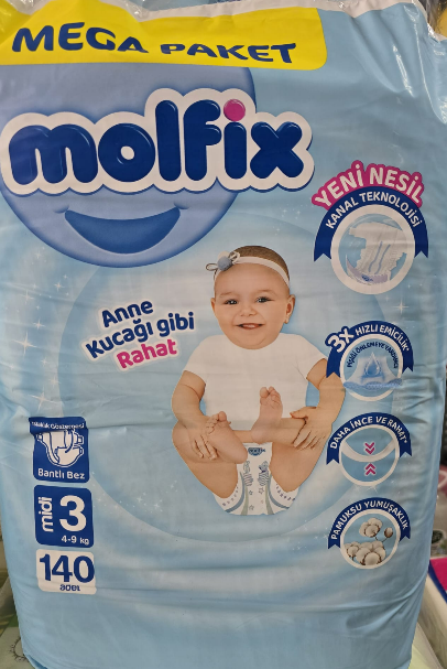 Molfix 3 Numara Midi 140'lı Bebek Bezi