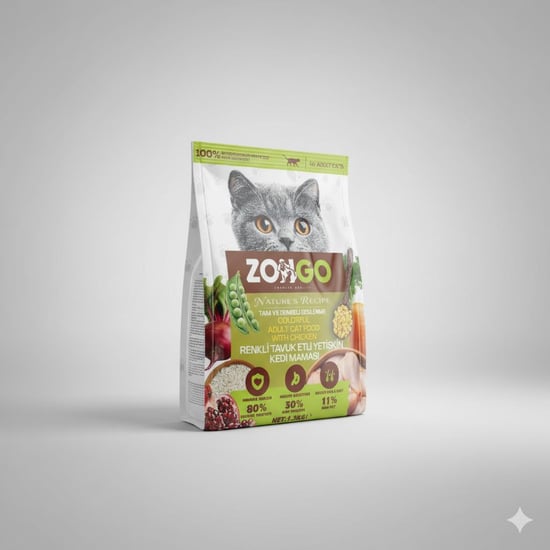 Zongo Yetişkin Kedi Maması Renkli Tavuk E. 1200gr