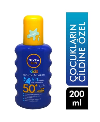 Nivea Sun Kids Koruma&Bakım Güneş Koruması 200 ml Sprey 50+ Çok Yüksek