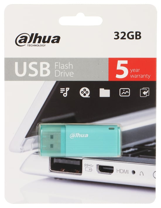 Dahua 32 GB Kapaklı U126 USB Bellek 32GB USB Flash Bellek Yeşil DHI-USB-U126-20-32GB