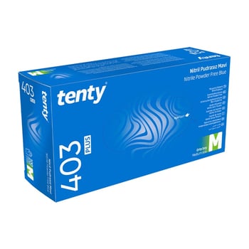 Tenty 403 Plus Pudrasız Nitril Eldiven M Beden Mavi 100'lü