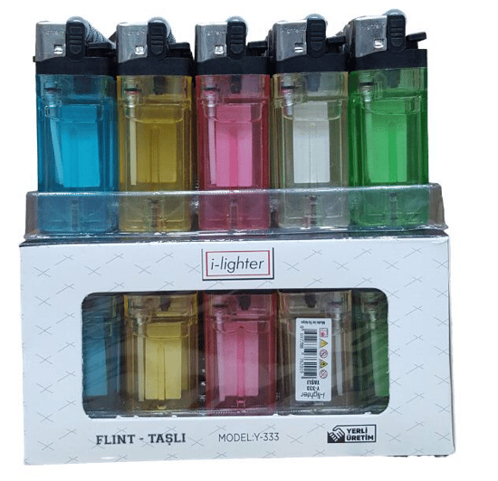 İ-lighter Taşlı Çakmak Dolumlu Şeffaf