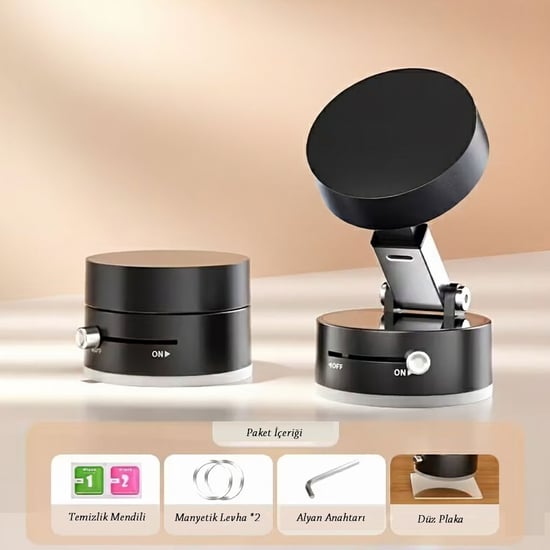 DİYARI FIRSAT Mıknatıslı Katlanabilir Telefon Tutucu - Torpido ve Cam Uyumlu
