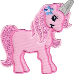 P Parla Aplike Ütü İle Yapışan Unicorn Pembe Arma 4x4 cm