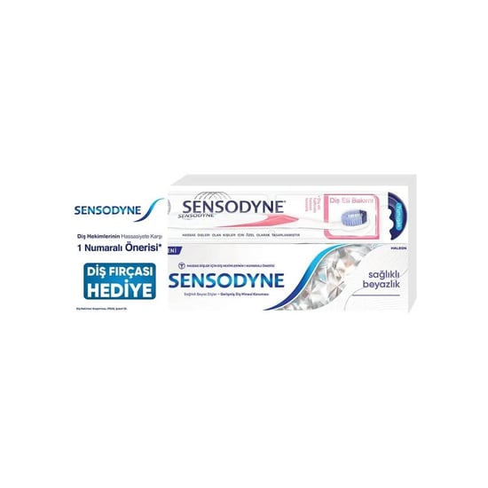 Sensodyne Sağlıklı Beyazlık Diş Macunu 75 ml + Diş Eti Bakımı Diş Fırçası