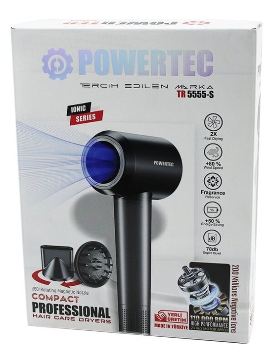 POWERTEC TR-5555-S  Fön Saç Kurutma Makinesi -