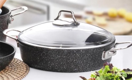 Falez Black Line 22 cm Granit Döküm Karnıyarık Tenceresi