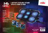 Classone Mila Serisi M6 R TYPE 13"17"  Uyumlu 2200 RPM RGB Işıklı 6 Fan Telefon Stand 2 USB Notebook Soğutucu Stand