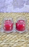 Küçük kavanoz mum 2 li 3 saat yanma süresi 95 gr Dekoratif Hediyelik Mum Asetatlı Kırmızı