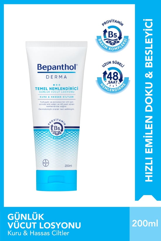 Bepanthol Derma Temel Nemlendirici Günlük Vücut Losyonu 200 ml 