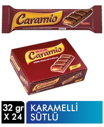 Ülker,Ülker Caramio Karamel 32 gr X 24'lü Paket,aburcubur ürünleri,abur cubur çeşitleri,çikolata ürünleri,çikolata çeşitleri,çikolata fiyatları,gıda ürünleri,toptan satın al,toptantr,toptan mağazacılık