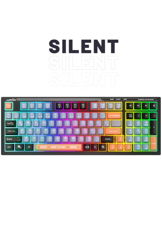 Everest KB-98 Sessiz Rainbow Q Türkçe Klavye Membrane Oyuncu Klavyesi Gaming Klavye