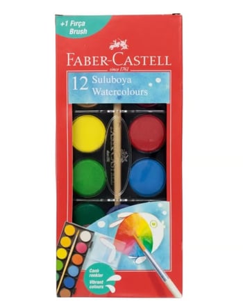 Faber-Castell Suluboya 12 Renk Büyük Boy