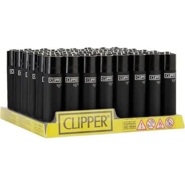 Clipper Micro Soft Siyah Taşlı Çakmak 48 Adet