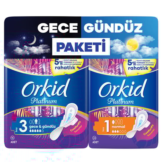 Orkid Platinum Gece 16'lı +Normal 2'lü Ekonomik Paket