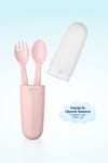 Wee Baby Saklama Kutulu Çatal Kaşık Seti Pembe
