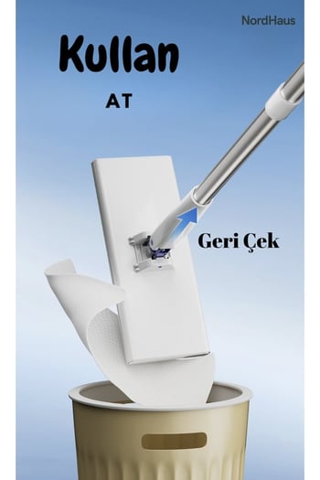 Tembel Mop Tüm Bezleri Kendi Alabilen Otomatik Mop Yüzey Temizlik Havlusu Kullan At Bezler Için