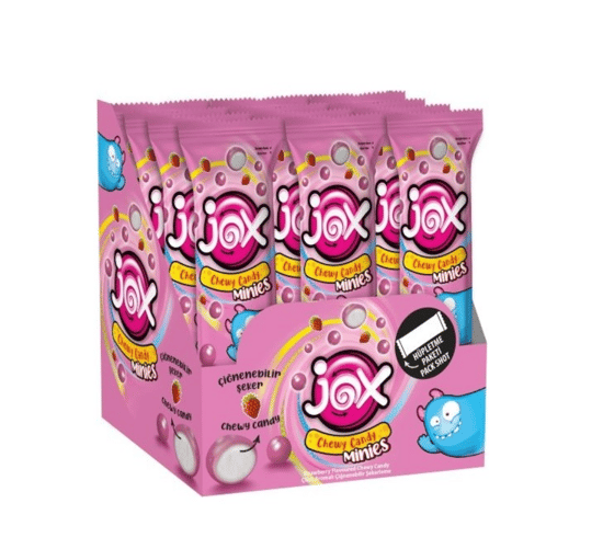 Jox Minies Çilekli Çiğnenebilir Şekerleme 10 gr x 24 Adet