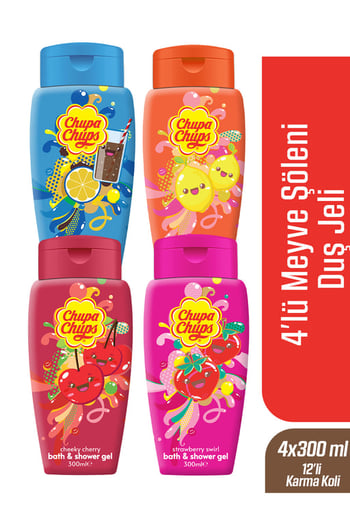 Chupa Chups Banyo Ve Duş Jeli 4lü Meyve Şöleni Paketi 4X300ml