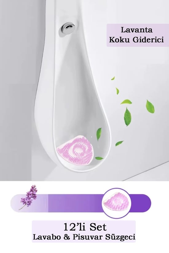 MaproWorld Lavanta Kokulu Pisuvar Süzgeci Lavabo Yer Gideri Koku Giderici Hijyenik Tuvalet Matı