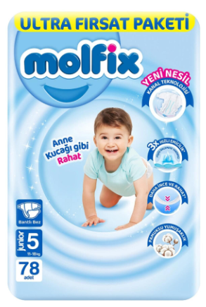 Bez Molfix Junior No:5 8-18 KG 78 Adet Bebek Bezi