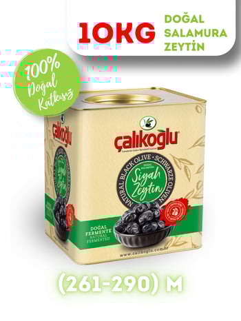 Çalıkoğlu Doğal Gemlik Özel Salamura Siyah Zeytin 10 kg (261-290) M