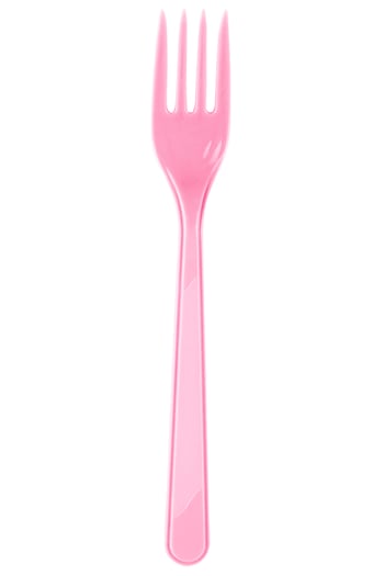 Roll-Up Plastik Çatal Pembe 25 Adet