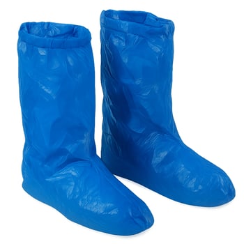 500 Adet Çizme için 60 Mikron Galoş Plastik Kaymayan Sıvı Geçirmez Mavi Uzun Büyük Polietilen 