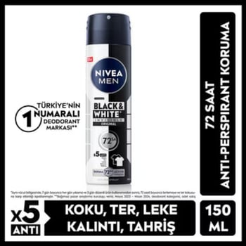 Nivea Erkek İnvisible Black&White Deodorant 150 ml