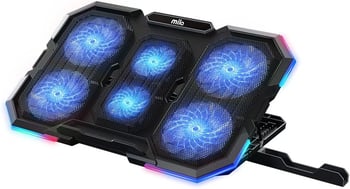 Classone Mila Serisi M6 R TYPE 13"17"  Uyumlu 2200 RPM RGB Işıklı 6 Fan Telefon Stand 2 USB Notebook Soğutucu Stand