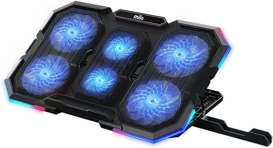Classone Mila Serisi M6 R TYPE 13"17"  Uyumlu 2200 RPM RGB Işıklı 6 Fan Telefon Stand 2 USB Notebook Soğutucu Stand