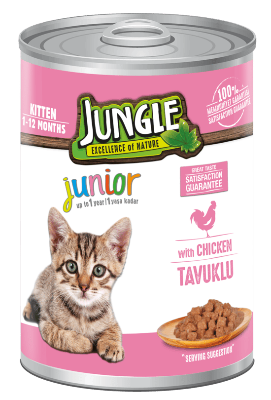 Jungle 400 Gr Konserve Kedi Maması Yavru Tavuklu  Jngky-012