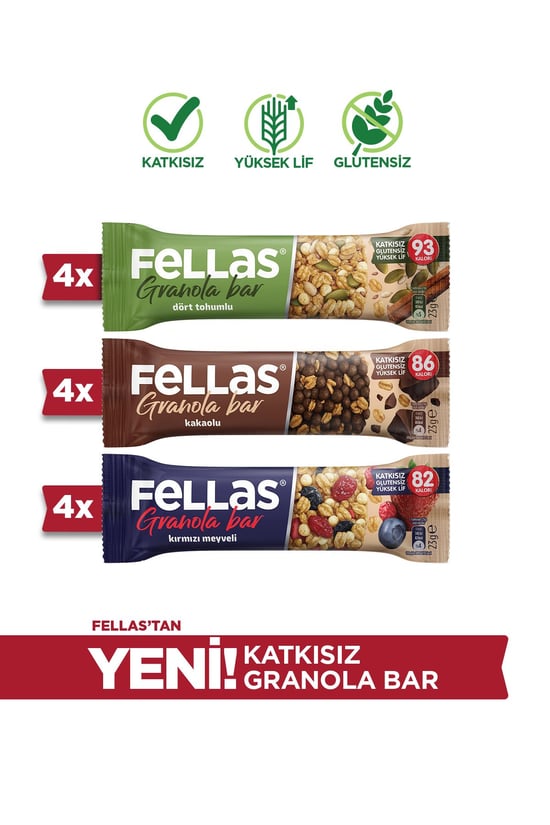 Fellas Granola Bar (23g) 3'lü Karma Kutu