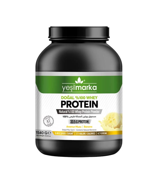 Yeşilmarka Doğal Whey Protein Tozu 1540 gr Anamur Muzu