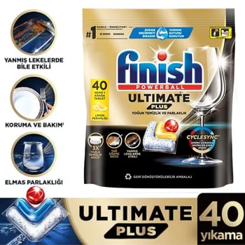 Finish Ultimate Plus 40 Kapsül Bulaşık Makinesi Deterjanı Tableti Limon