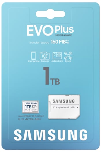 Samsung Evo Plus 1 TB Micro SD MB-MC1T0SA Class 10 UHS-I U3 A2 V30 MicroSD + SD Adaptör 1TB Hafıza Kartı