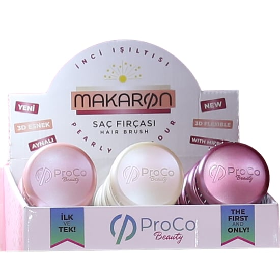 ProCo Beauty Makaron Saç Fırçası Metalik Serisi - İnci Işıltısı - Gül Kurusu, İnci Beyazı, Pembe Altın
