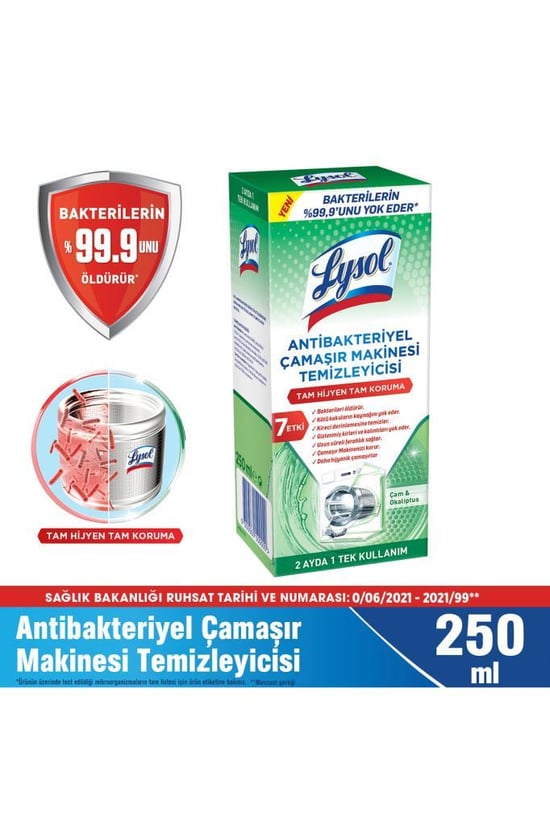 Lysol Antibakteriyel Çamaşır Makinesi Temizleyici Çam ve Okaliptus Ferahlığı 250 ml