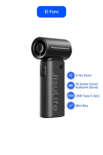 Jisulife Handheld Fan Life9 Taşınabilir Motorlu El Fanı 3600mah