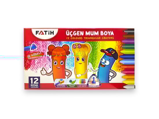 Fatih Ucgen Crayon 12 Renk Jumbo Mum Boya 50290