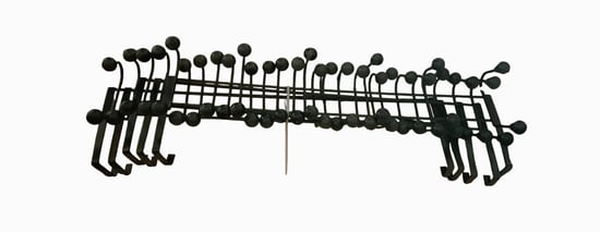 Demirbüken 12 Kançalı Panel Kapı Arkası Askı 4mm-Siyah