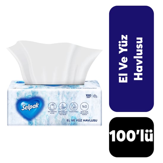 Peçete Selpak El ve Yüz Havlusu 100'lü