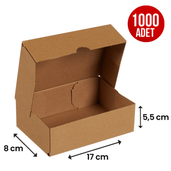 17x8x5,5 cm Kesimli Kutu - Internet ve Kargo Kutusu-1000 Adet