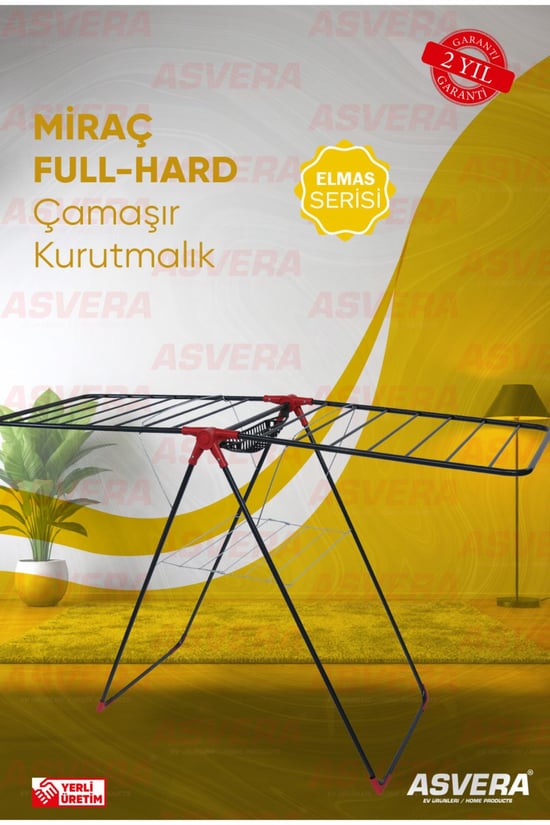 Elmas Serisi - Miraç Full-hard Borulu Çamaşır Kurutmalık - Dayanıklı Çamaşır Kurutma Askısı