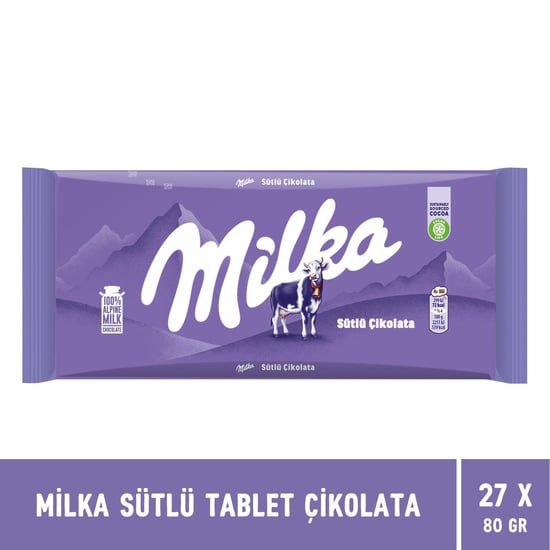 Milka Sütlü Tablet Çikolata 80 gr X 27 Adet