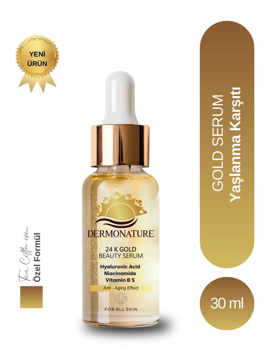 Dermonature 24k Altın Parçacıklı Yaşlanma Karşıtı Collagen Boost Serum 30ml